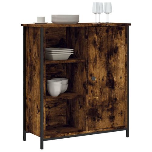 Buffet chêne fumé 70x30x80 cm bois d'ingénierie - Photo n°3; ?>