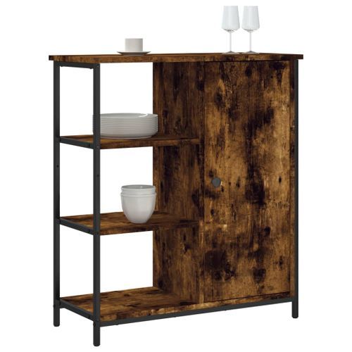 Buffet chêne fumé 70x30x80 cm bois d'ingénierie - Photo n°3; ?>