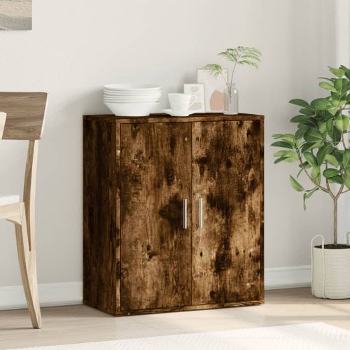 Buffet chêne fumé 79x38x80 cm bois d'ingénierie - Photo n°3; ?>