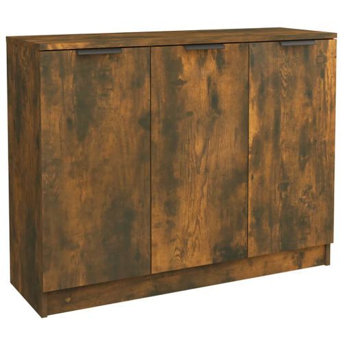 Buffet Chêne fumé 90,5x30x70 cm Bois d'ingénierie - Photo n°2; ?>