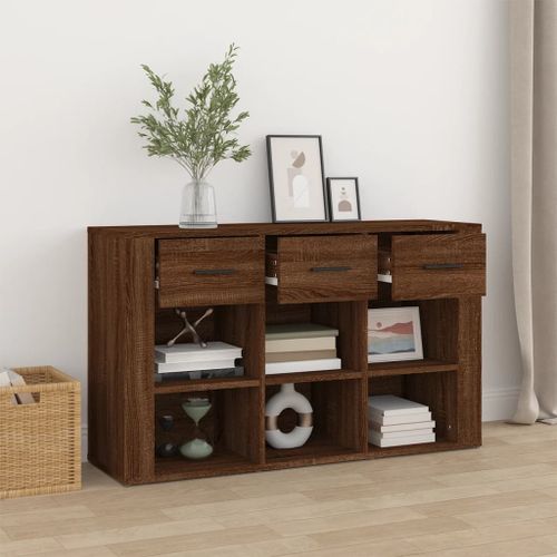 Buffet Chêne marron 100x30x59,5 cm Bois d'ingénierie - Photo n°3; ?>