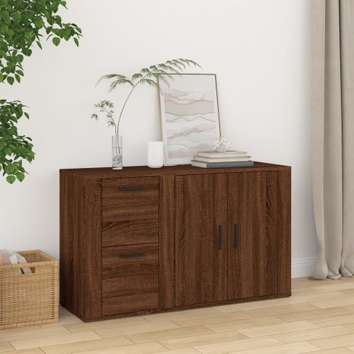 Buffet Chêne marron 100x33x59,5 cm Bois d'ingénierie - Photo n°2; ?>