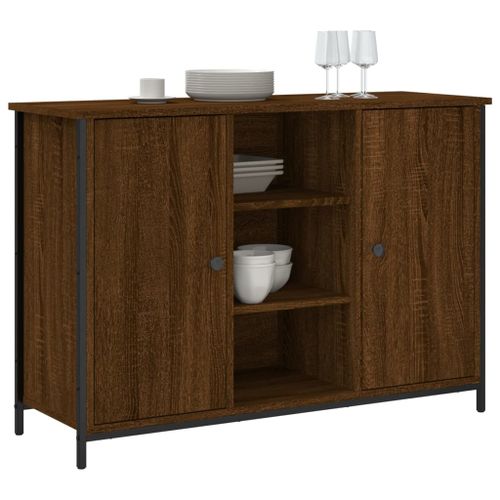 Buffet chêne marron 100x35x70 cm bois d'ingénierie - Photo n°3; ?>