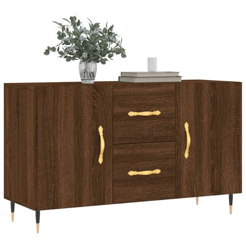 Buffet chêne marron 100x36x60 cm bois d'ingénierie - Photo n°3; ?>