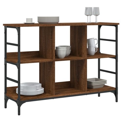 Buffet chêne marron 102x32x73,5 cm bois d'ingénierie - Photo n°3; ?>