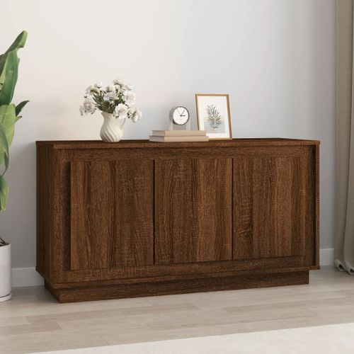 Buffet chêne marron 102x35x55 cm bois d'ingénierie - Photo n°2; ?>