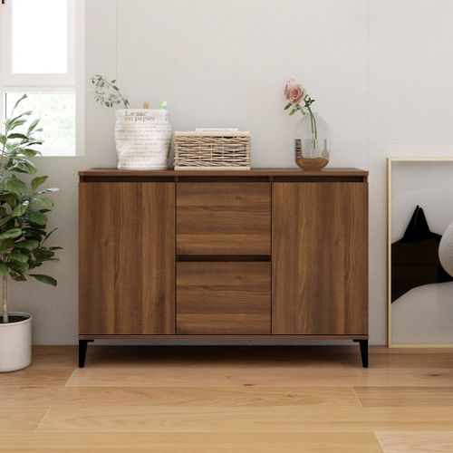 Buffet Chêne marron 104x35x70 cm Bois d'ingénierie - Photo n°2; ?>