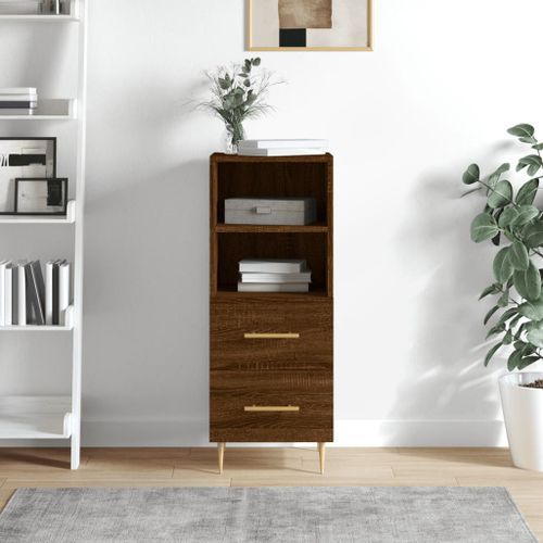 Buffet Chêne marron 34,5x34x90 cm Bois d'ingénierie - Photo n°2; ?>