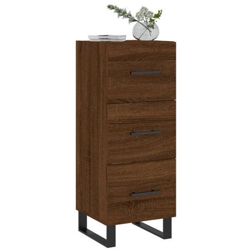 Buffet Chêne marron 34,5x34x90 cm Bois d'ingénierie - Photo n°3; ?>