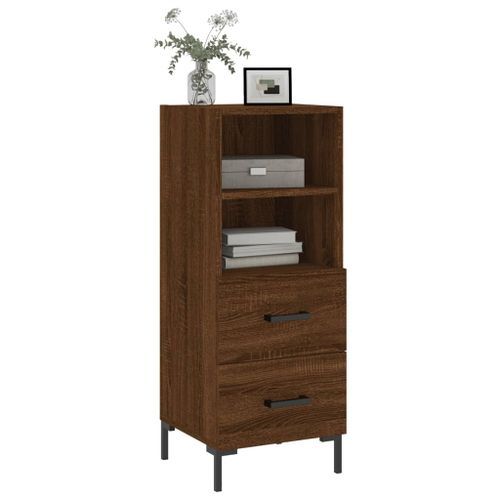 Buffet Chêne marron 34,5x34x90 cm Bois d'ingénierie - Photo n°3; ?>