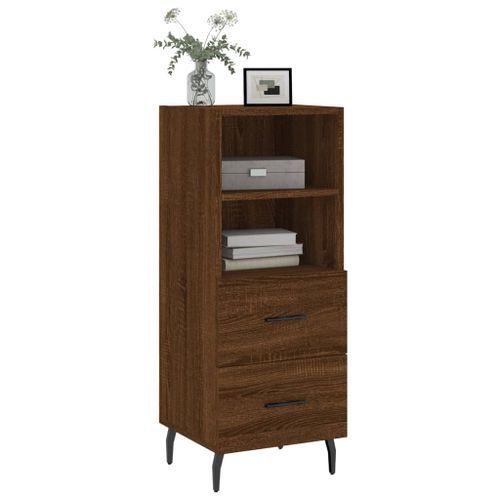 Buffet Chêne marron 34,5x34x90 cm Bois d'ingénierie - Photo n°3; ?>