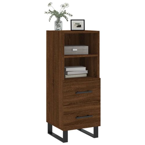 Buffet Chêne marron 34,5x34x90 cm Bois d'ingénierie - Photo n°3; ?>