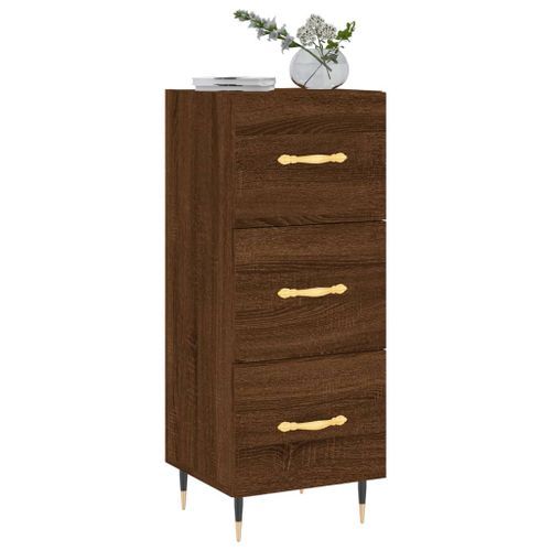 Buffet Chêne marron 34,5x34x90 cm Bois d'ingénierie - Photo n°3; ?>