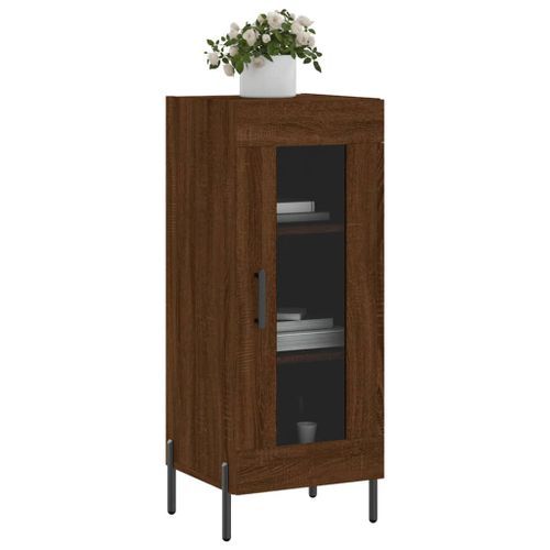 Buffet Chêne marron 34,5x34x90 cm Bois d'ingénierie - Photo n°3; ?>