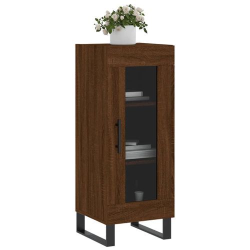 Buffet Chêne marron 34,5x34x90 cm Bois d'ingénierie - Photo n°3; ?>