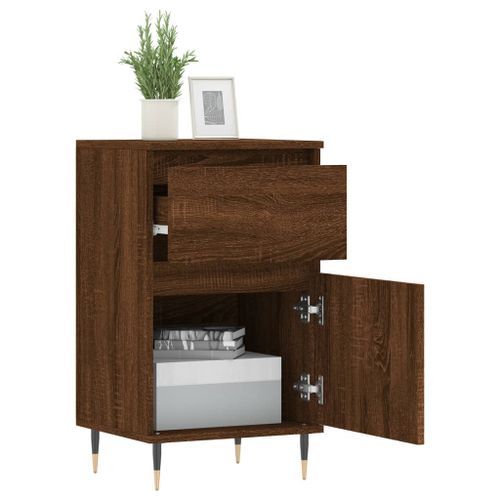 Buffet chêne marron 40x35x70 cm bois d'ingénierie - Photo n°3; ?>