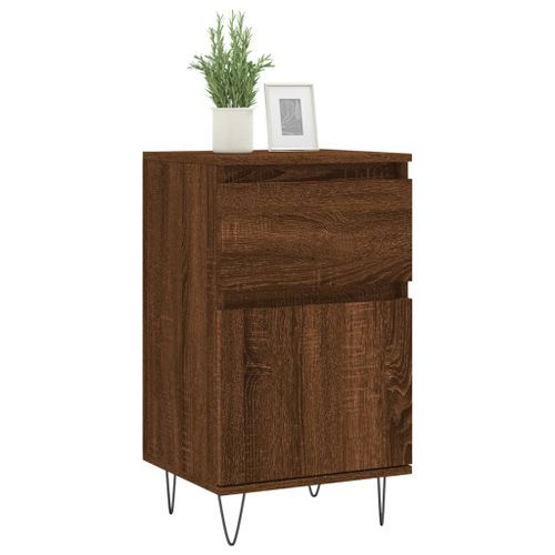 Buffet chêne marron 40x35x70 cm bois d'ingénierie - Photo n°3; ?>