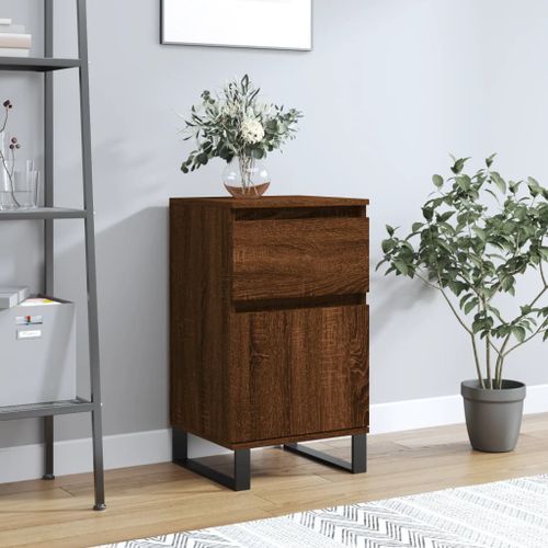 Buffet chêne marron 40x35x70 cm bois d'ingénierie - Photo n°2; ?>