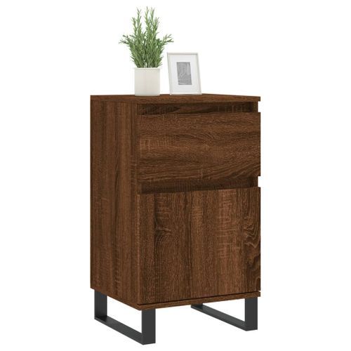 Buffet chêne marron 40x35x70 cm bois d'ingénierie - Photo n°3; ?>