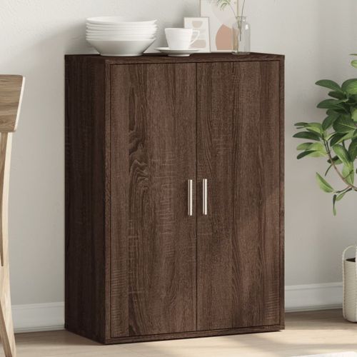 Buffet chêne marron 60x31x84 cm bois d'ingénierie - Photo n°2; ?>