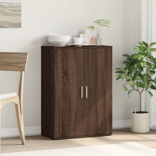 Buffet chêne marron 60x31x84 cm bois d'ingénierie - Photo n°3; ?>