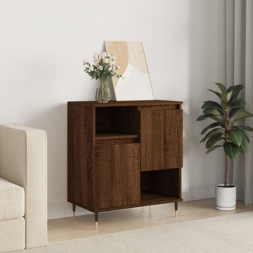 Buffet Chêne marron 60x35x70 cm Bois d'ingénierie - Photo n°2; ?>