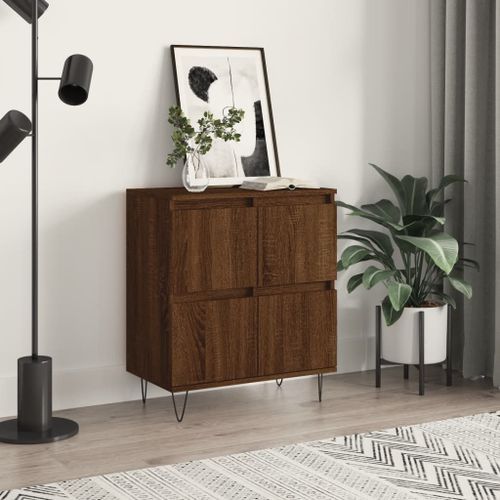 Buffet Chêne marron 60x35x70 cm Bois d'ingénierie - Photo n°2; ?>