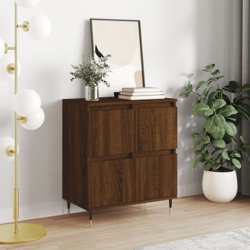 Buffet Chêne marron 60x35x70 cm Bois d'ingénierie - Photo n°2; ?>