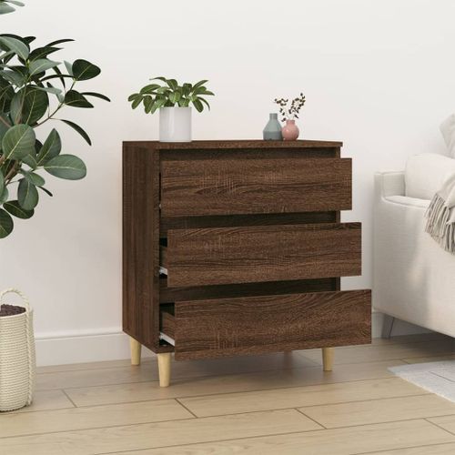 Buffet Chêne marron 60x35x70 cm Bois d'ingénierie - Photo n°3; ?>