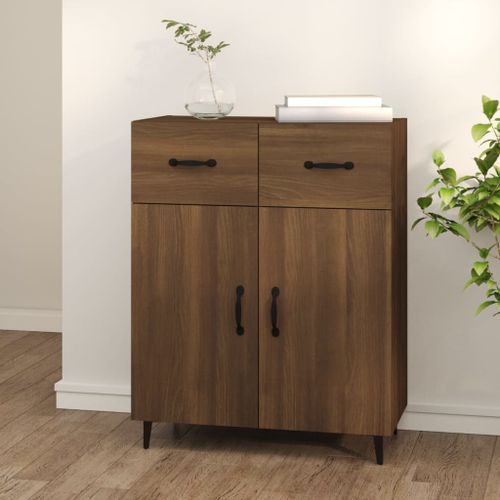 Buffet Chêne marron 69,5x34x90 cm Bois d'ingénierie - Photo n°2; ?>