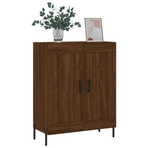 Buffet chêne marron 69,5x34x90 cm bois d'ingénierie - Photo n°3; ?>