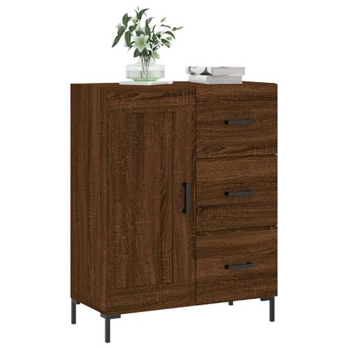 Buffet chêne marron 69,5x34x90 cm bois d'ingénierie - Photo n°3; ?>