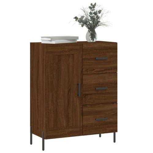 Buffet chêne marron 69,5x34x90 cm bois d'ingénierie - Photo n°3; ?>