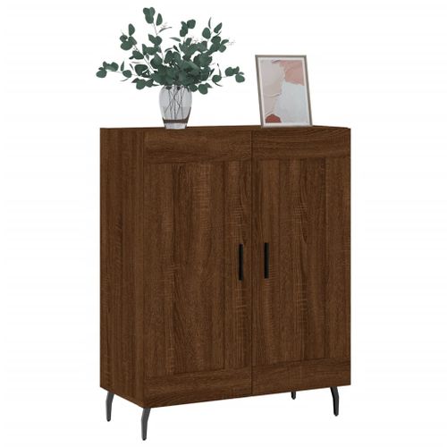 Buffet chêne marron 69,5x34x90 cm bois d'ingénierie - Photo n°3; ?>