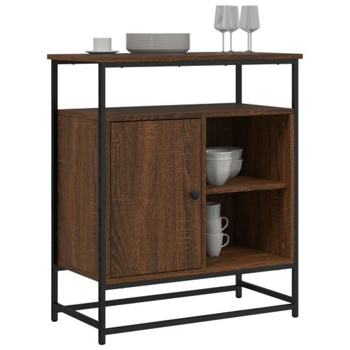 Buffet chêne marron 69x35x80 cm bois d'ingénierie - Photo n°3; ?>