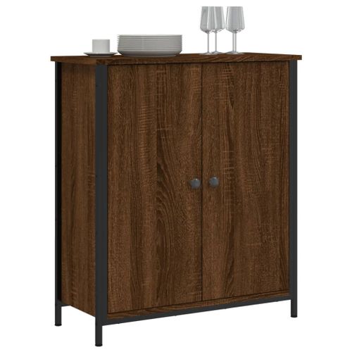 Buffet chêne marron 70x30x80 cm bois d'ingénierie - Photo n°3; ?>