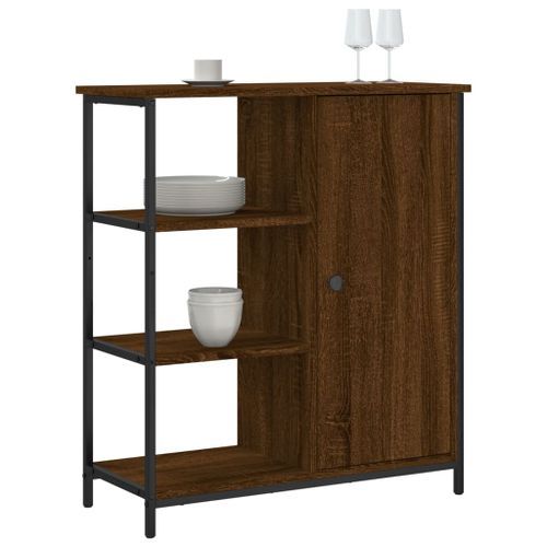 Buffet chêne marron 70x30x80 cm bois d'ingénierie - Photo n°3; ?>