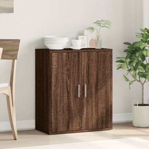 Buffet chêne marron 79x38x80 cm bois d'ingénierie - Photo n°3; ?>