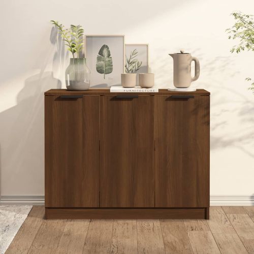 Buffet Chêne marron 90,5x30x70 cm Bois d'ingénierie - Photo n°2; ?>