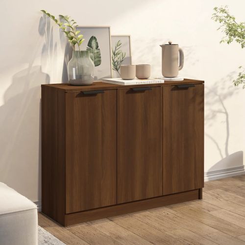 Buffet Chêne marron 90,5x30x70 cm Bois d'ingénierie - Photo n°3; ?>