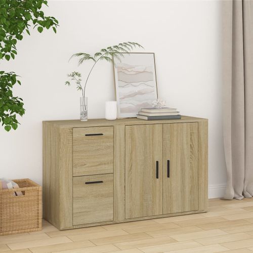 Buffet Chêne sonoma 100x33x59,5 cm Bois d'ingénierie - Photo n°2; ?>