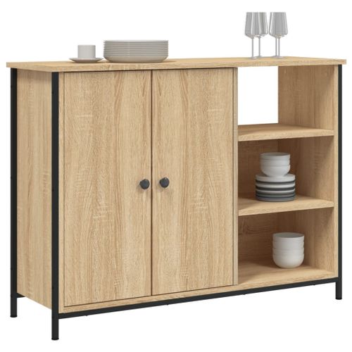 Buffet chêne sonoma 100x33x75 cm bois d'ingénierie - Photo n°3; ?>