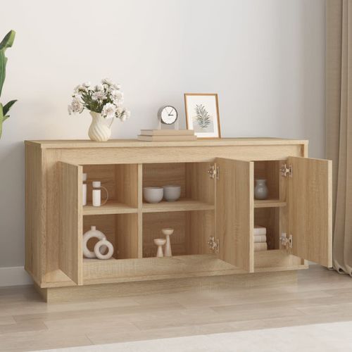 Buffet chêne sonoma 102x35x55 cm bois d'ingénierie - Photo n°3; ?>