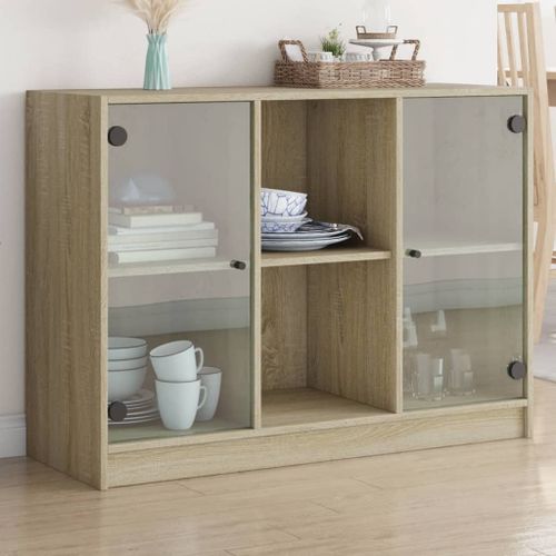 Buffet chêne sonoma 102x37x75,5 cm bois d'ingénierie - Photo n°2; ?>