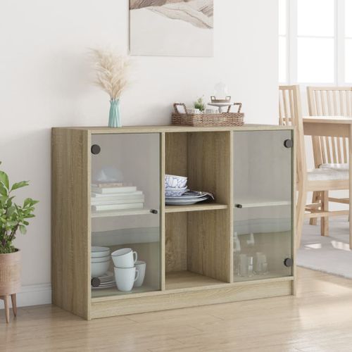 Buffet chêne sonoma 102x37x75,5 cm bois d'ingénierie - Photo n°3; ?>