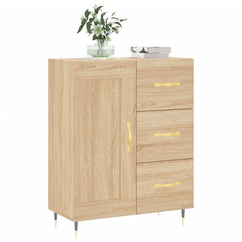 Buffet chêne sonoma 69,5x34x90 cm bois d'ingénierie - Photo n°3; ?>