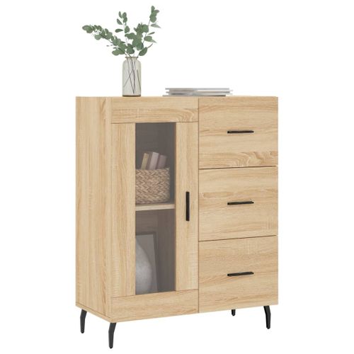 Buffet chêne sonoma 69,5x34x90 cm bois d'ingénierie - Photo n°3; ?>