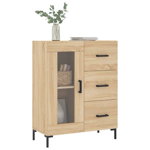 Buffet chêne sonoma 69,5x34x90 cm bois d'ingénierie - Photo n°3; ?>