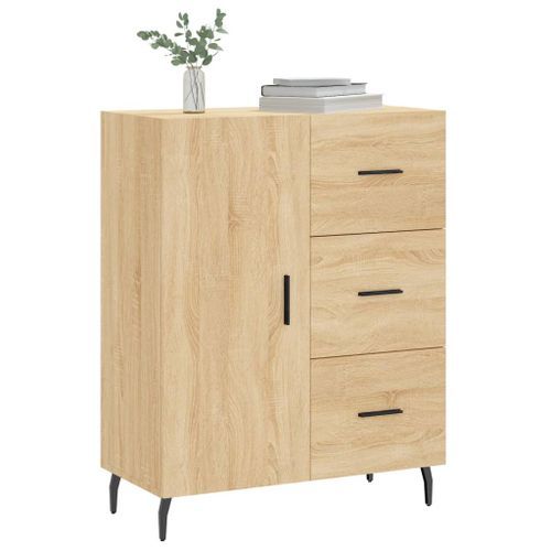 Buffet chêne sonoma 69,5x34x90 cm bois d'ingénierie - Photo n°3; ?>