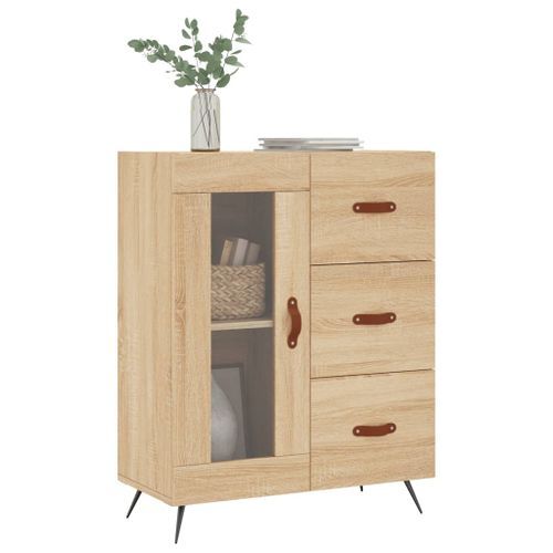 Buffet chêne sonoma 69,5x34x90 cm bois d'ingénierie - Photo n°3; ?>